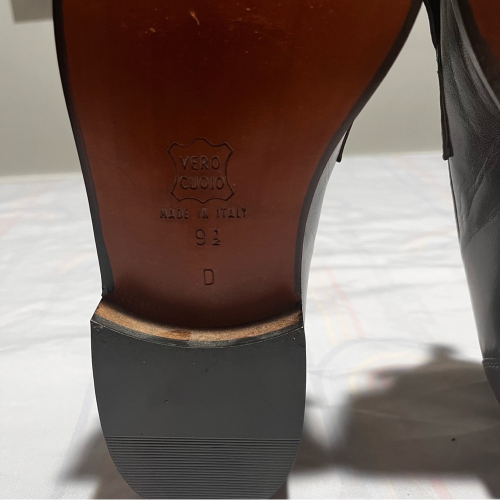 Vintage Steeple Gate Mens Brown Leather Kiltie Tassel Loafers Dress Shoes 9 1/2D - Picture 7 of 10
